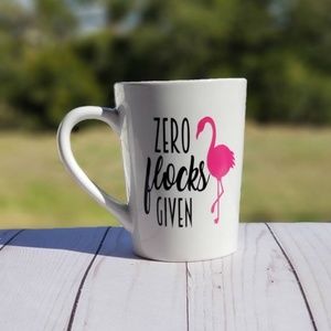 Zero flocks given flamingo coffee mug